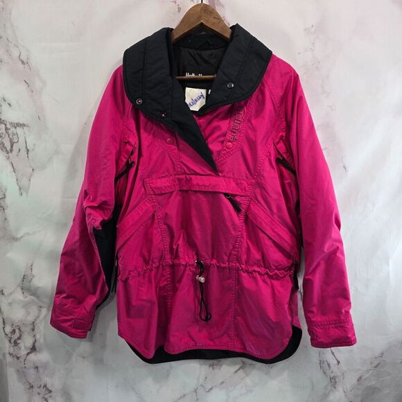 Helly Hansen Jacket Womens Large Pink Tech Vtg 90s Windbreaker Anorak Shell - Picture 1 of 16
